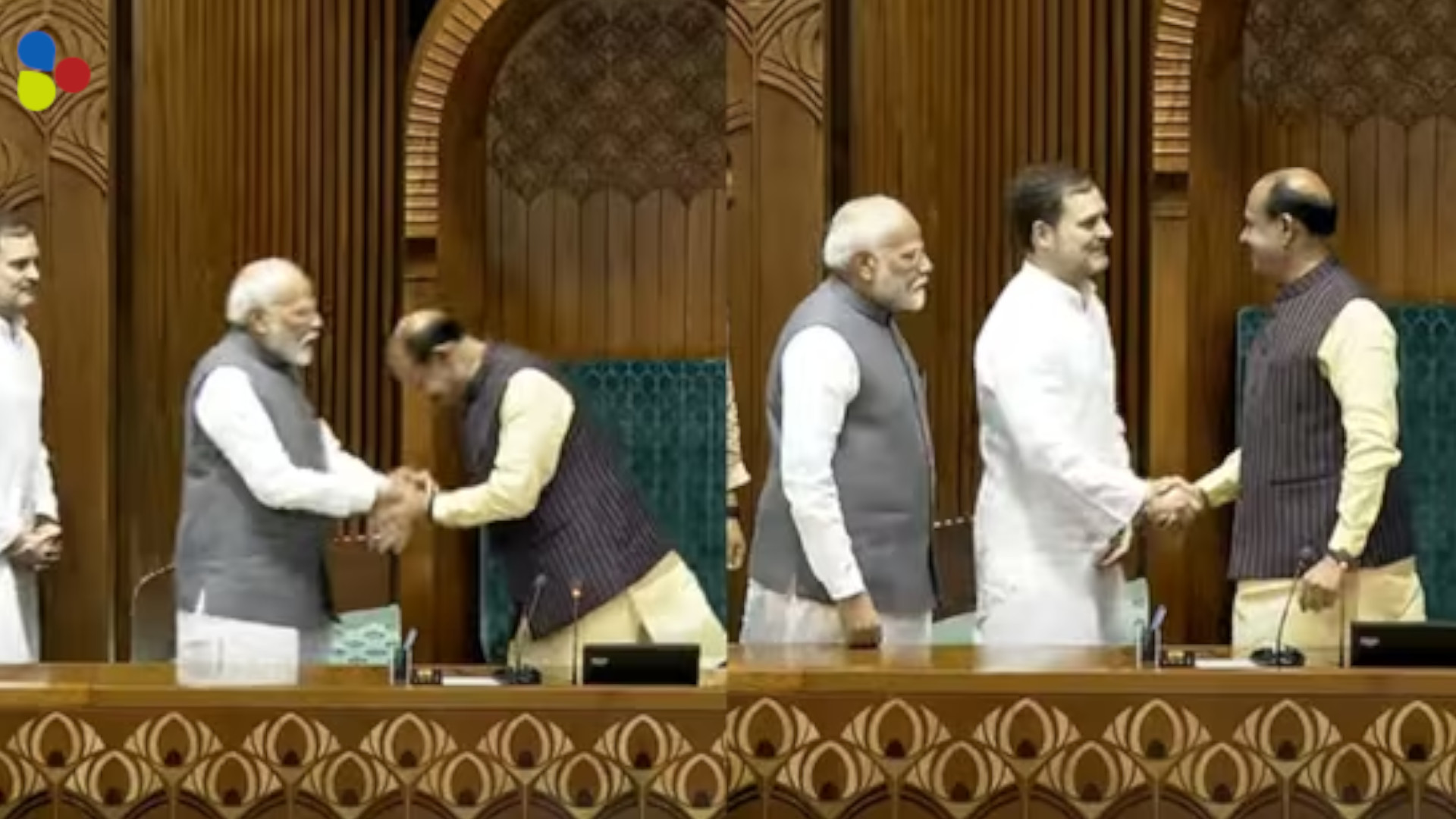 মোদির সঙ্গে মাথা নত করে করমর্দন! ওম বিড়লাকে কর্তব্য মনে করালেন রাহুল গান্ধি