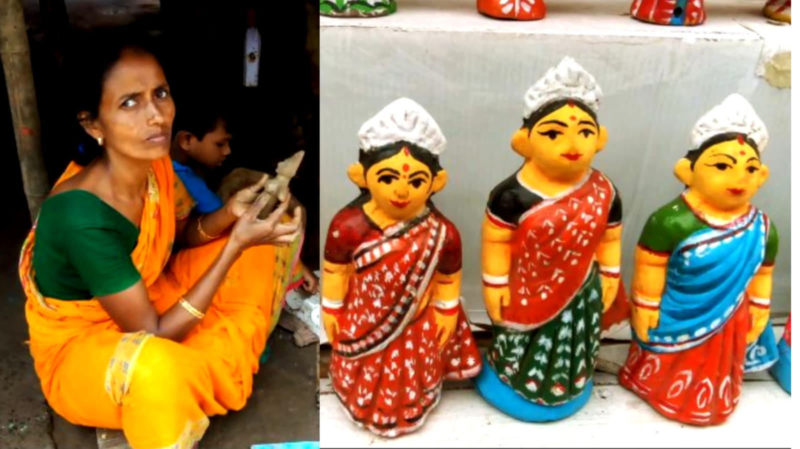 বাবার কাছে হাতেখড়ি! ৯০ বছর ধরে মাটির পুতুল গড়ছে কালো সূত্রধররা